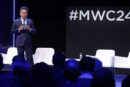 Liu Kang (Huawei) delivering a keynote speech at MWC 2024