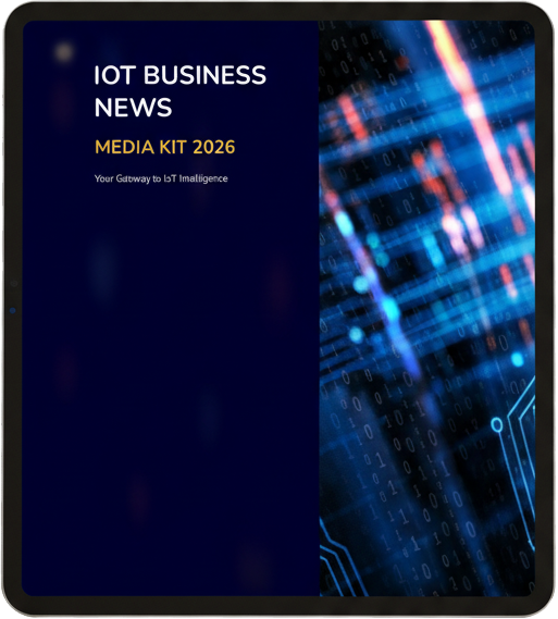 IoT Business News media kit cover displayed on a tablet